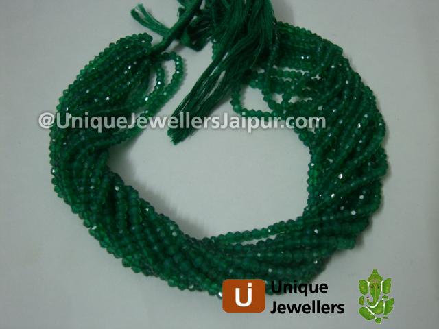Green Onyx Faceted Roundelle Beads